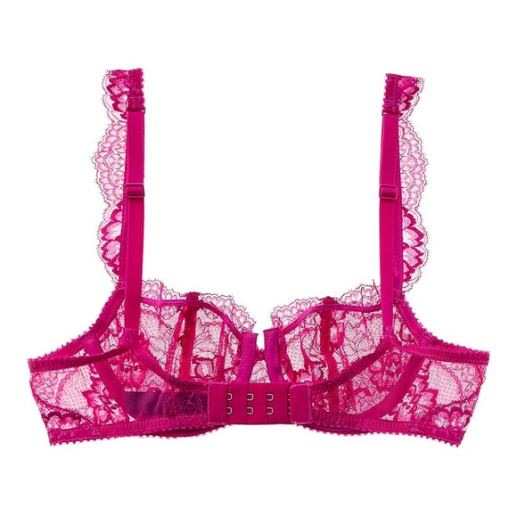 Journelle Isabel Lace Underwire Balconette Bra - NEW - 34B - Magenta - Picture 4 of 7